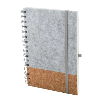 A5 RPET filc és parafa spirálos notesz